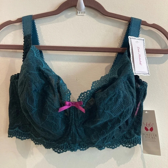EWA MICHALAK Sz 32 J Emerald Lace Adjustable Straps Underwire Unpadded Bra NWT - Picture 2 of 13